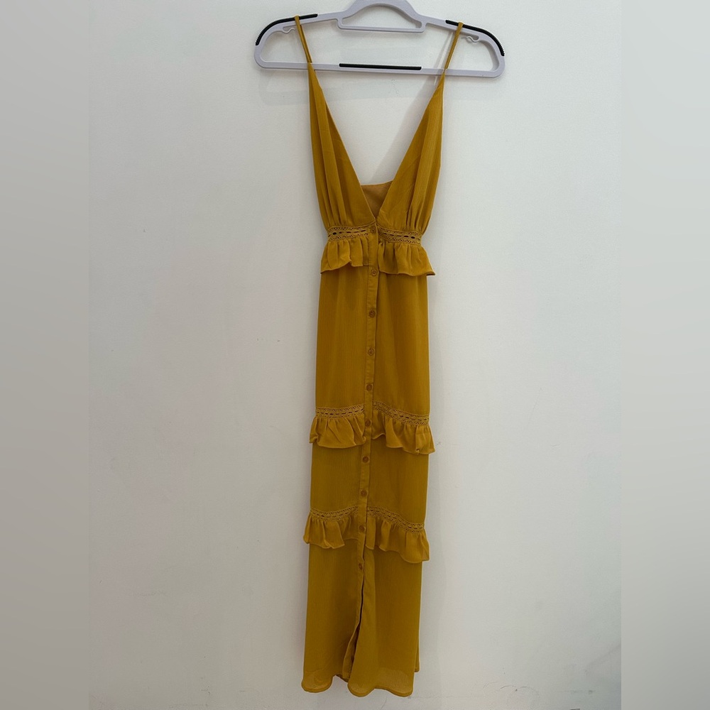 Layered Mustard Midi Dress